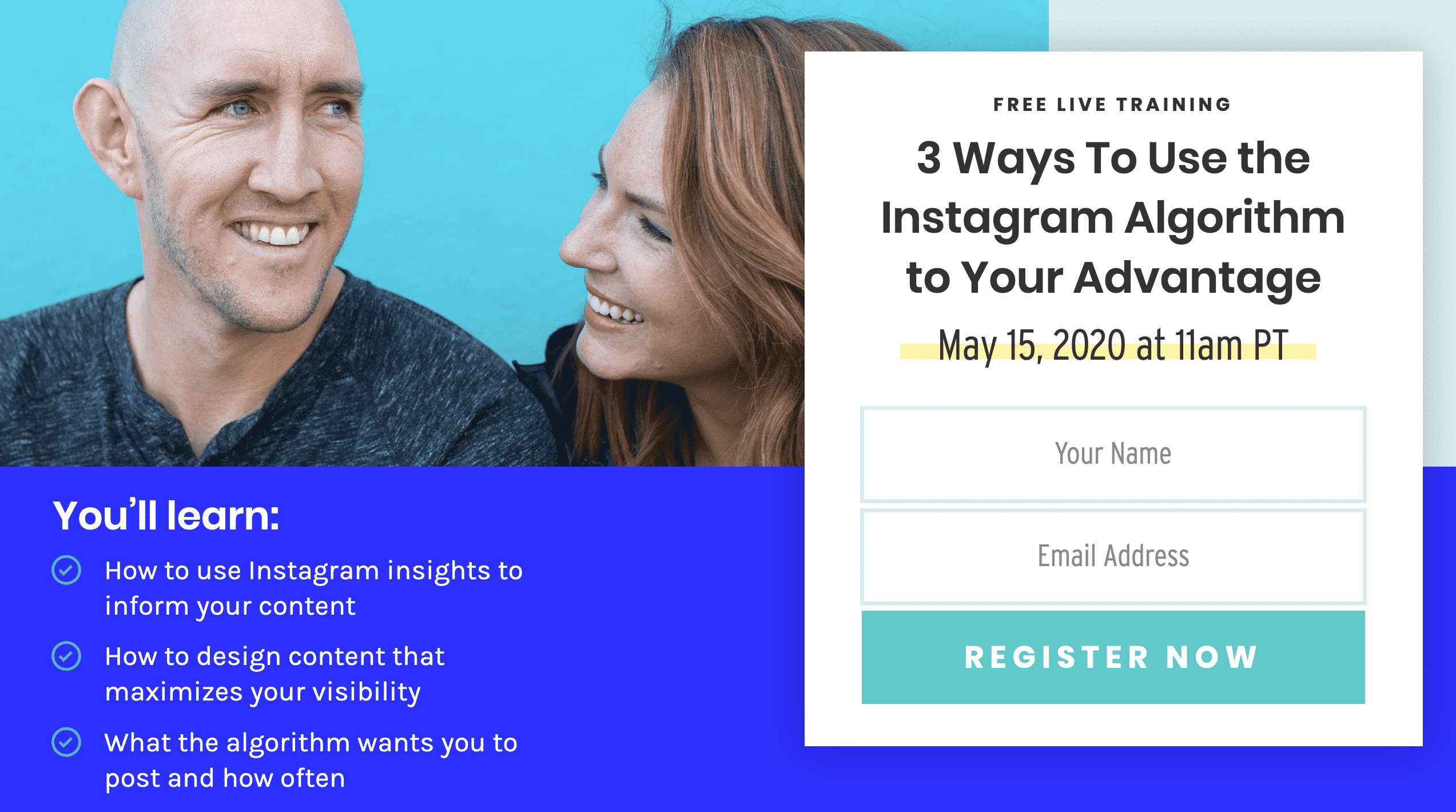 Webinar registration page example