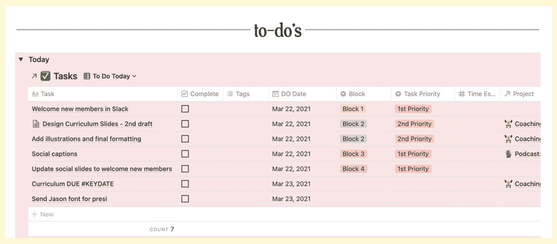 Notion To-Do Tracking
