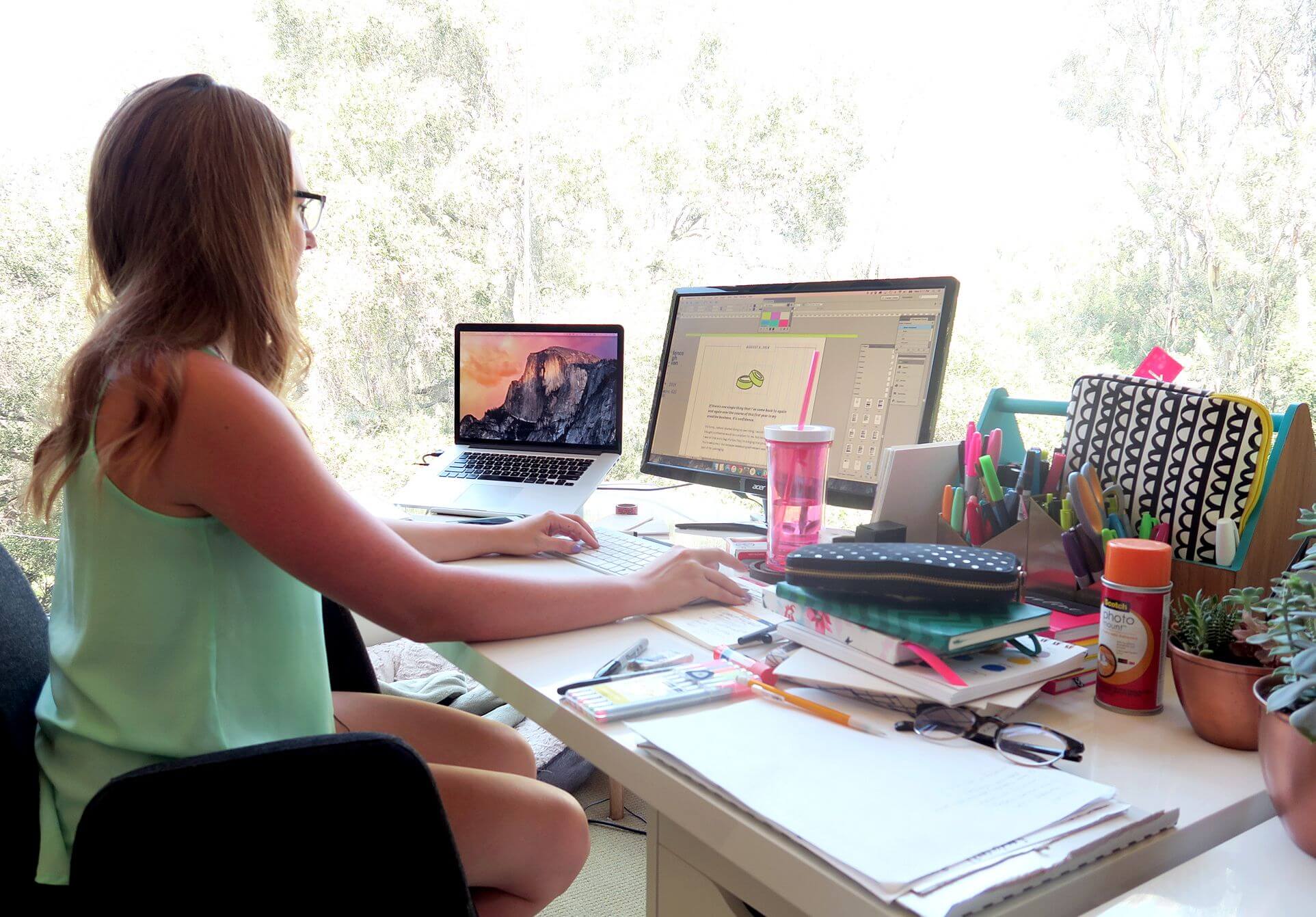 Caroline Winegeart Working At Desk