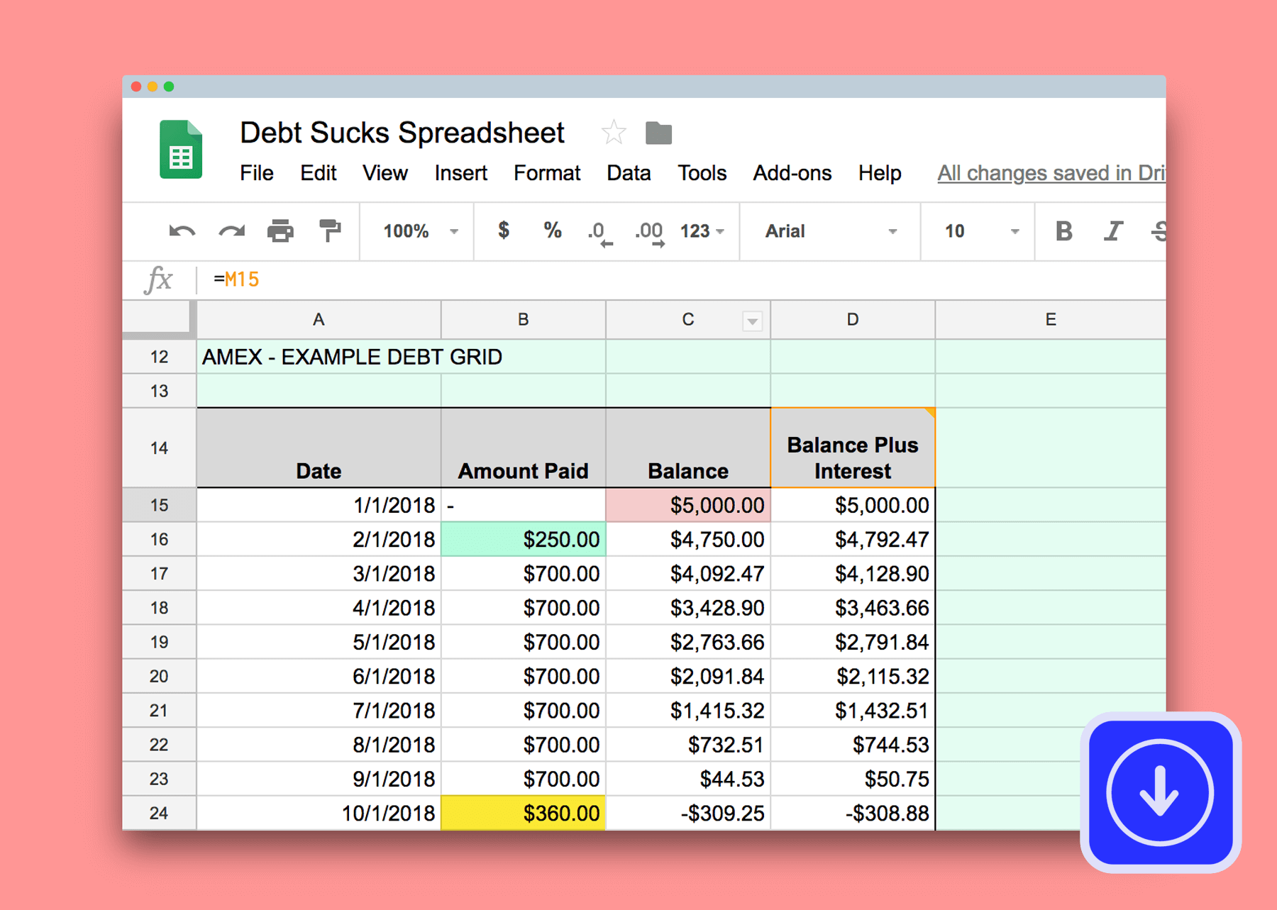 Debt Sucks Spreadsheet