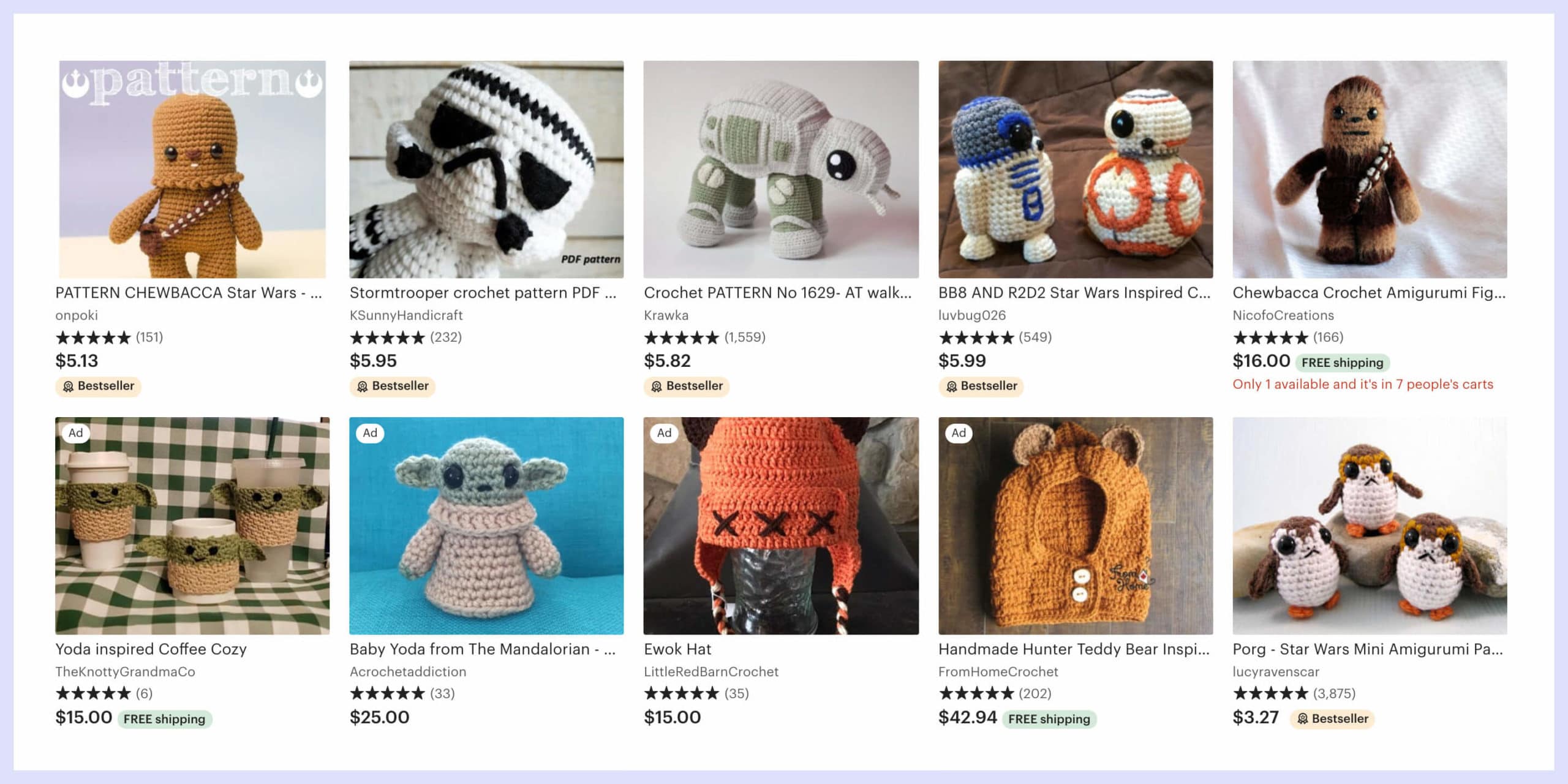 Star Wars Crochet on Etsy