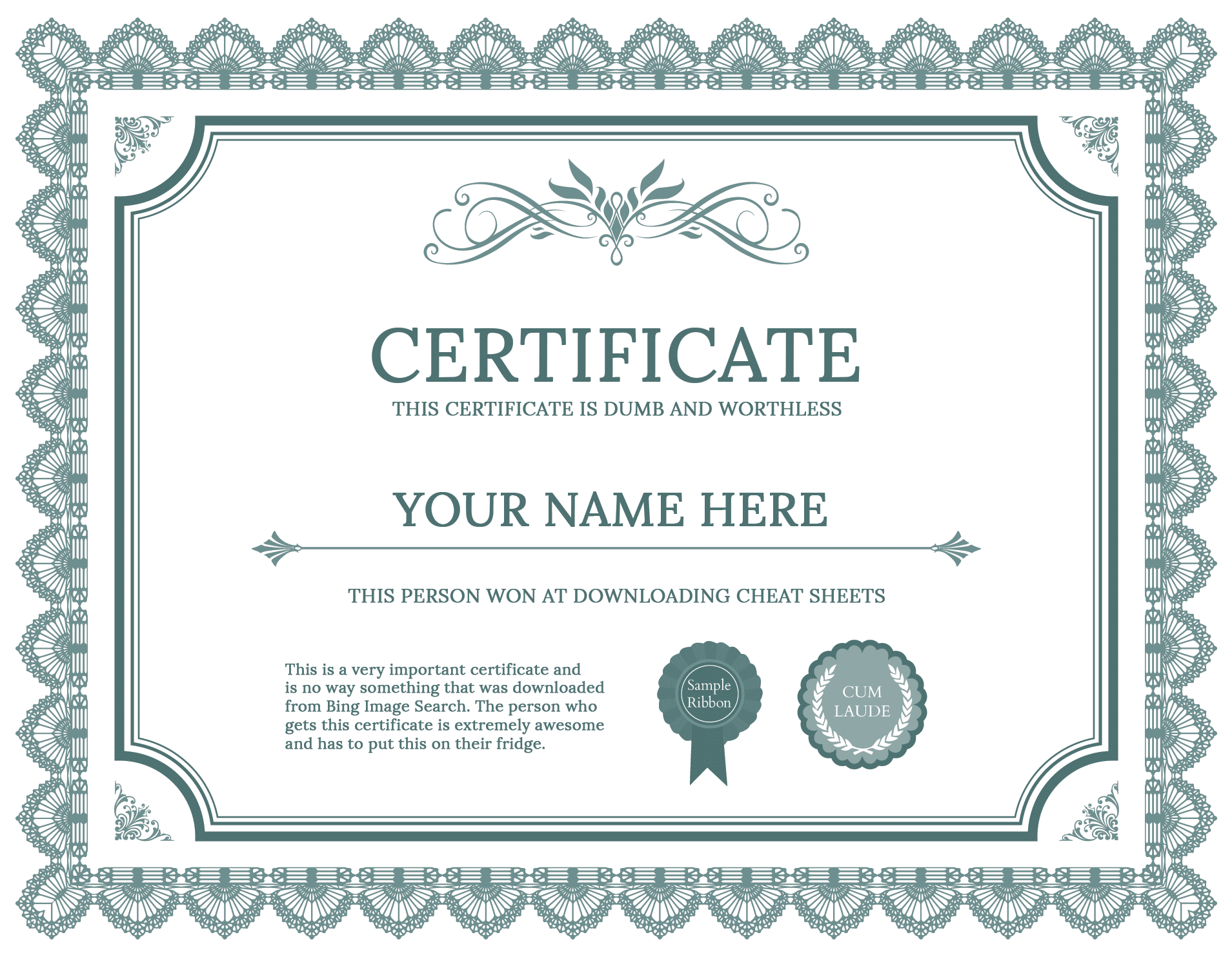 Made Up Certificate