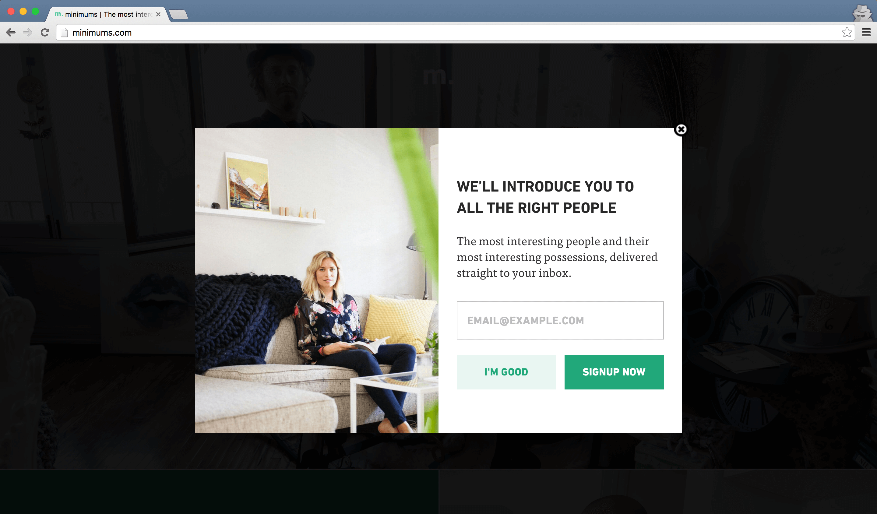 Minimums.com Exit Intent