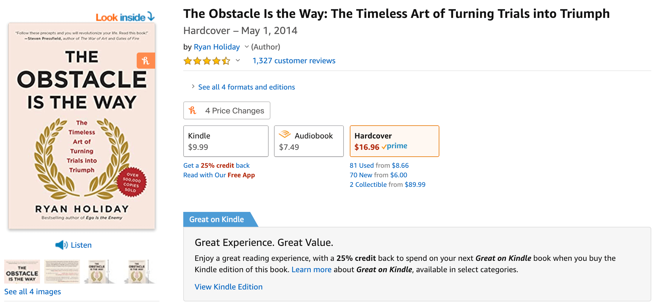 The Obstacle Is The Way Book