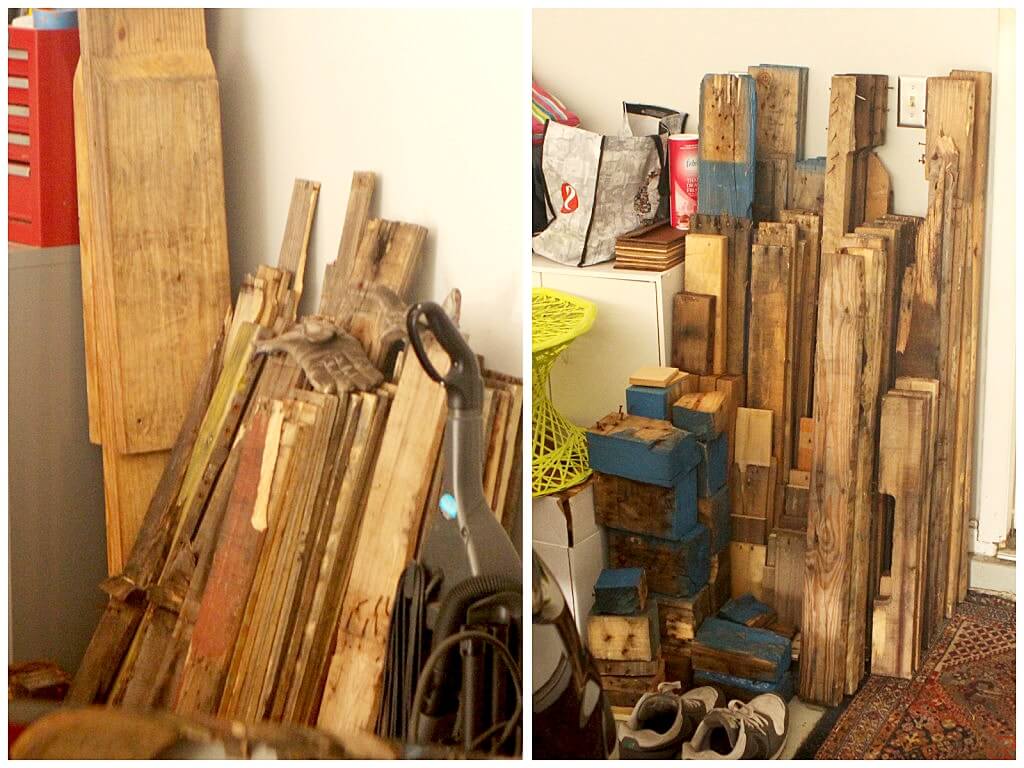 Pallet wood pile