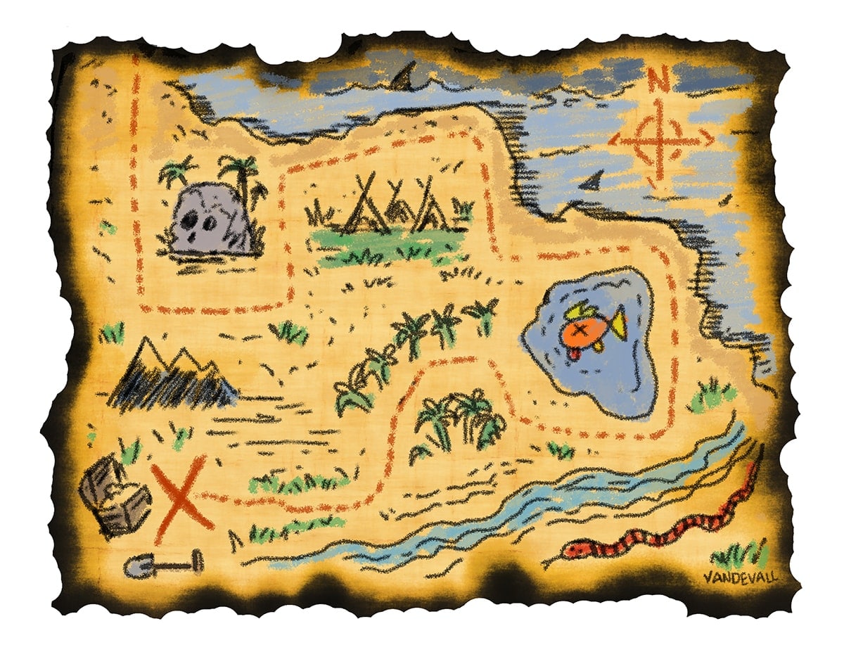 Treasure Map illustration by Tim Vandevall