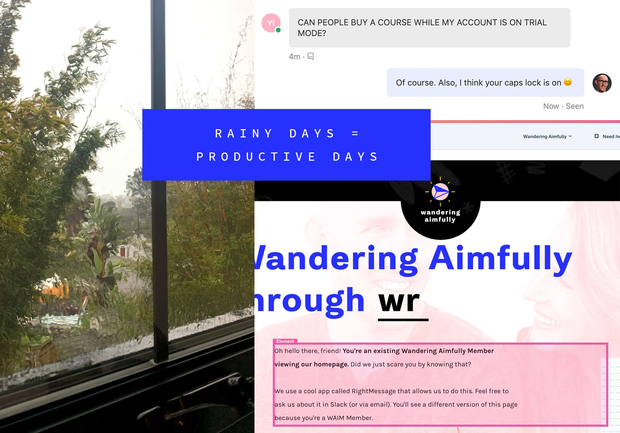 Rainy day, productive day