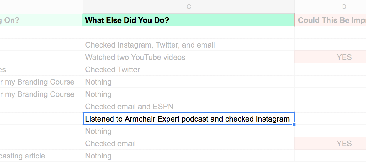 Time Tracking Journal - What else were you doing?