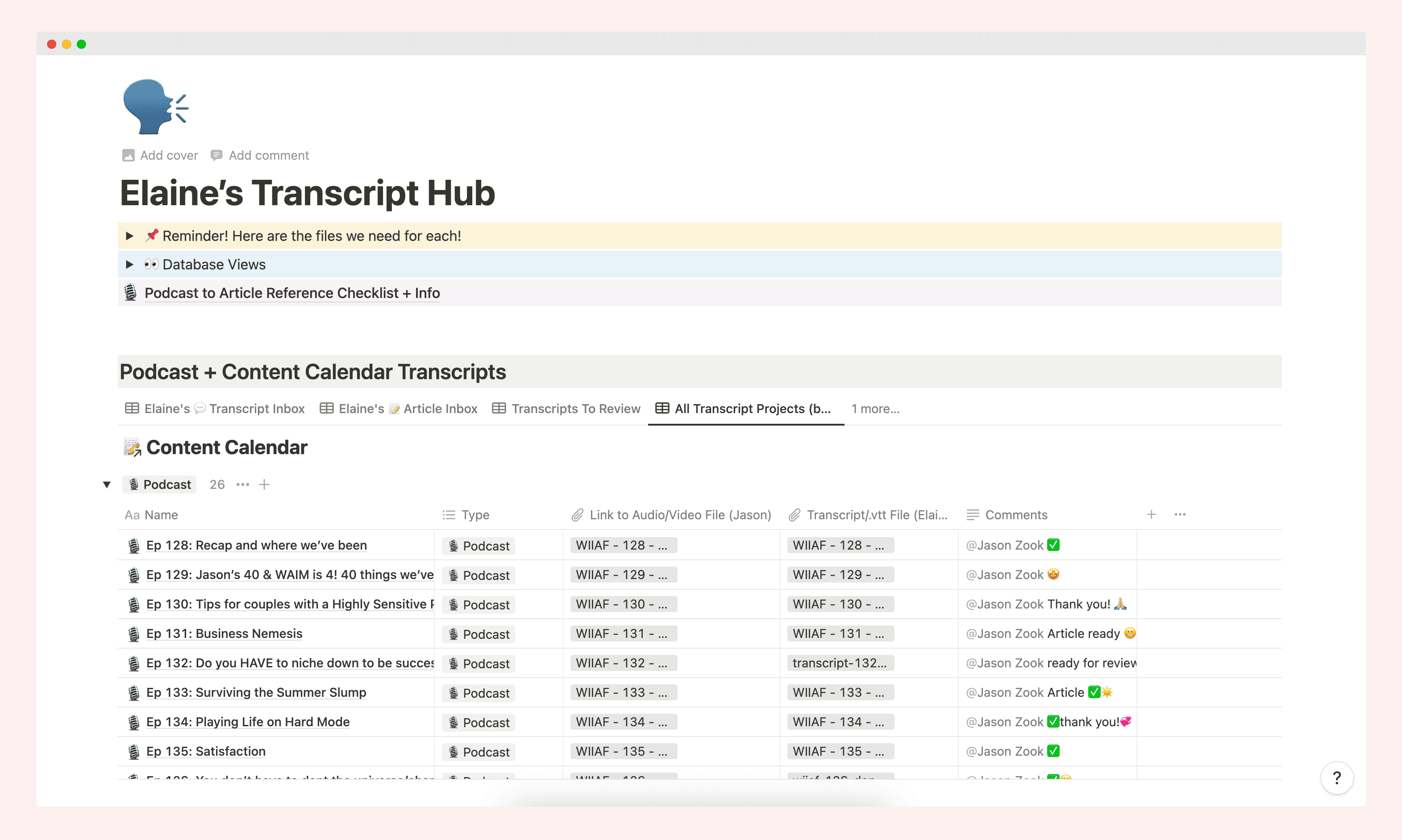 Notion hub for accessibility tasks